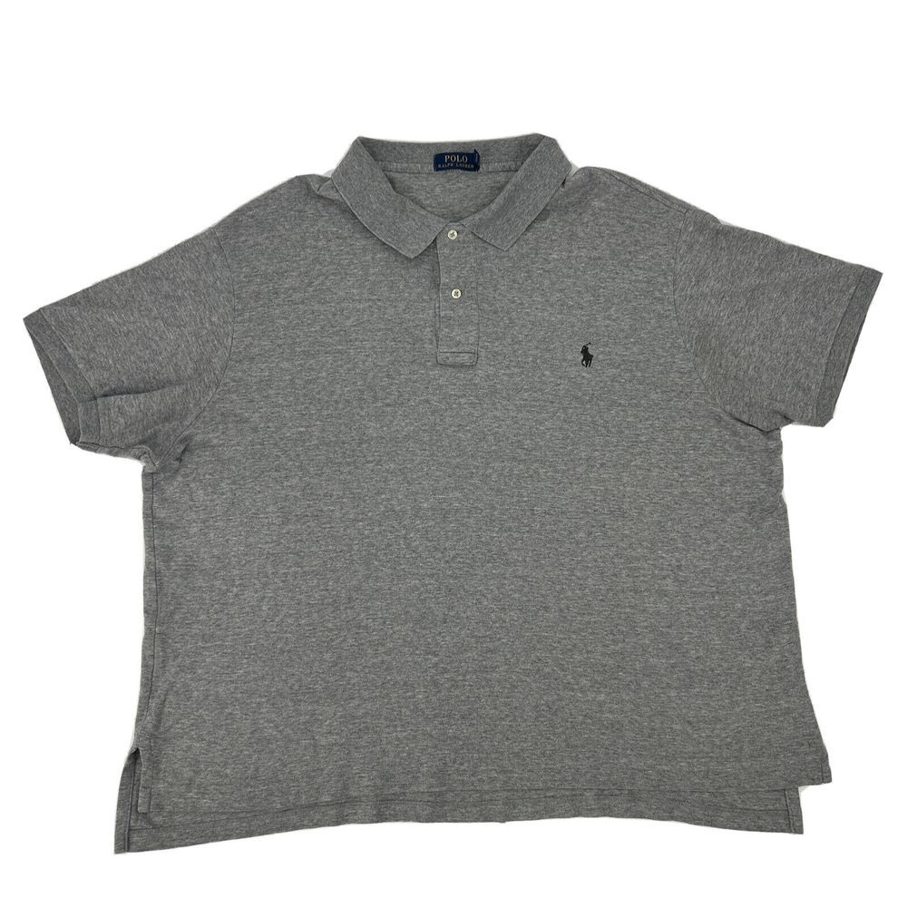 Polo Ralph Lauren Shirt Men's 3XB Big Gray Short Sleeve Polo Preppy